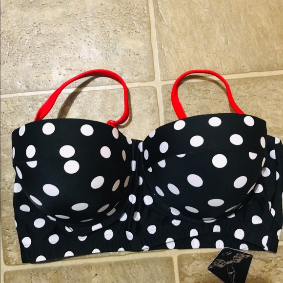 Other - Bra or bathing top Black And white Red Stars.